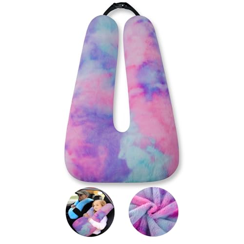 Image of FHSGGP Travel Pillow Car Pillow Kid Car Sleeping Colorful Purple | The Sleeping Aid for Adults and Kids on Road Trips Kids Travel Pillow