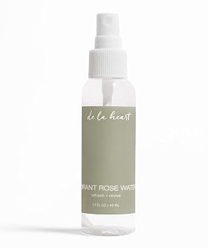 de la heart Vibrant Rose Water Mist 1.7 fl oz | Hydrating Face & Body Spray for Soothing, Refreshing & Toning | Natural Floral Mist with Calming Aroma | Skincare for Radiance, Balance & Hydration