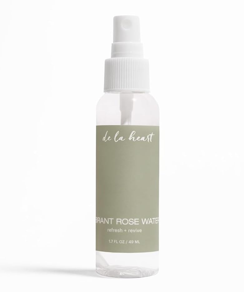 de la heart Vibrant Rose Water Mist 1.7 fl oz | Hydrating Face & Body Spray for Soothing, Refreshing & Toning | Natural Floral Mist with Calming Aroma | Skincare for Radiance, Balance & Hydration