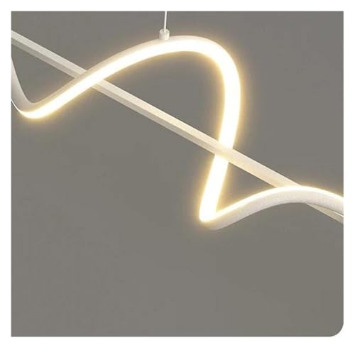 Suspension LED moderne blanche pour éclairer un grand plan de travail de bureau - 3