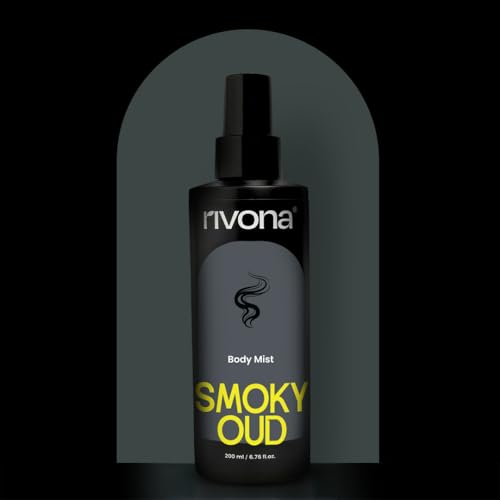Image of Rivona Smoky Oud Body Mist | Woody & Bold Long Lasting Body Spray for Men & Women | Patchouli, Cinnamon & Incense | Unisex Statement Fragrance | 200ml