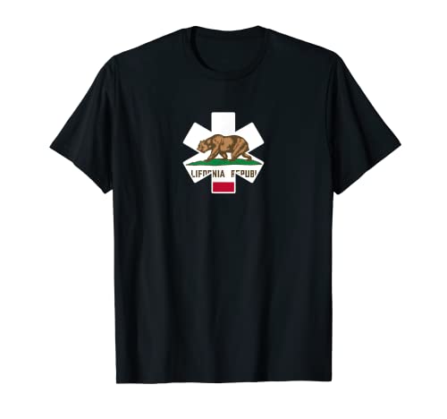 Bandera de California EMS EMT Símbolo de estrella Camiseta