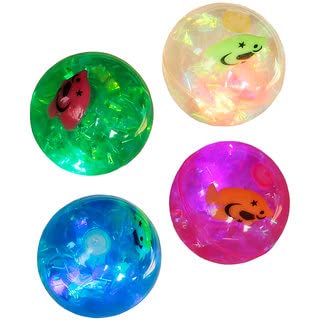 INAAYA Glowing Light Toy for Kids Personal Use and Gifting Purpose (Glitter Balls Set of 4)