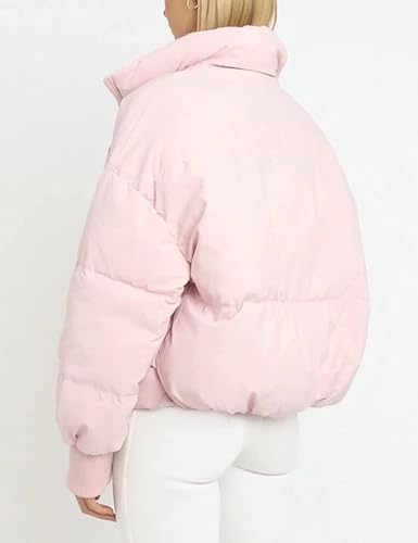 Gihuo Large Pink Cropped Puffer Jacket: The Perfect Blend of Warmth and Style for Winter 2025 - Image 4