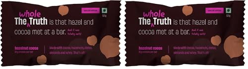 Image of The Whole Truth - Hazelnut Cocoa Protein Bar with 12g Protein (Pack of 12) - No Added Sugar - No Added Flavour - No Preservatives - All Natural