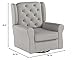 Delta Children Emerson Upholstered Glider Swivel Rocker Chair, Dove Grey with Soft Grey Welt