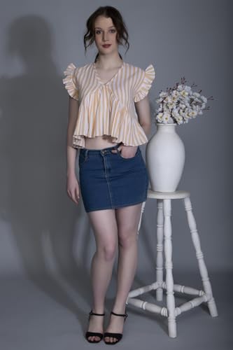 Image of DHRUVI TRENDZ Women's Cotton Regular Fit Top