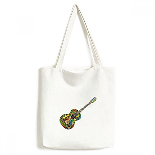 Sac fourre-tout guitare motif craft imprimé multicolor
