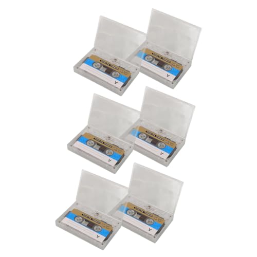 Lurrose 6 Unidades De 30 Casetes De Fiesta Retro Estante para Casetes Mini Reproductor De Casetes Soporte para Casetes Micro Reproductor De Casetes Grabadora De Casetes De Plástico