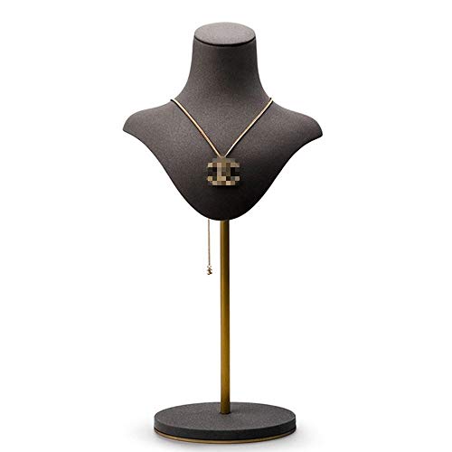 Soporte De Collar De Maniquí Collar femenino de exhibición del modelo de retrato del cuello de ventanas metálicas de visualización de joyería Accesorios de joyería de visualización Mostrar Stand Bouti