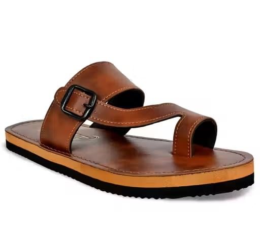 Image of Men's Printed Synthetic Flip Flops Slippers Comfortable Slip On Pair Rubber Sole Casual Chappals For Daily Use 137