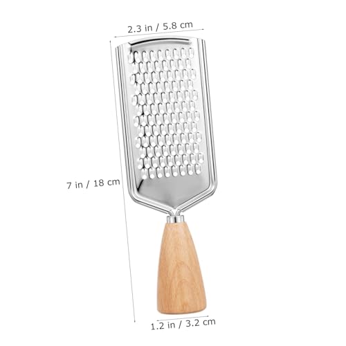 Rallador de cocina con mango redondo de madera y acero inoxidable miniatura 6