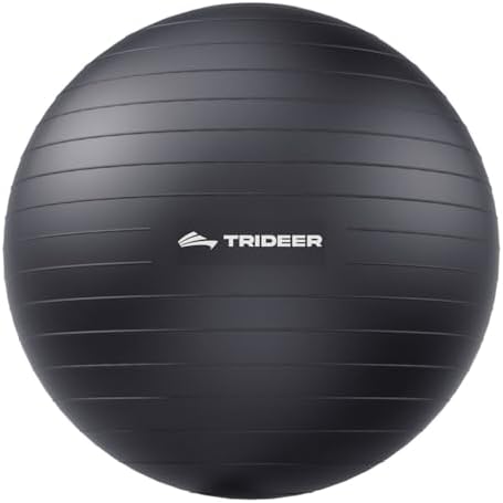 Trideer Exercise Ball for Yoga, Pilates & Fitness – Stability Ball Equipment for Home Gym & Office Chair, Core & Balance Training Accessories, Physical Therapy Equipment, Quick Pump Included, 5 Sizes - View 3