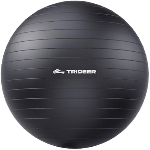 Trideer Yoga Ball for Exercise, Pilates, Core & Balance Training, Stability Ball for Pregnancy & Birthing Prep, Physical Therapy, Daily Stretching, Office Chair for Active Sitting, Quick Pump Included