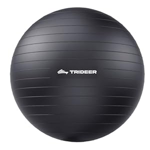 Trideer Extra Thick Yoga Ball Exercise Ball, 5 Sizes Gym Ball, Heavy Duty Ball Chair for Balance, Stability, Pregnancy, Quick Pump Included