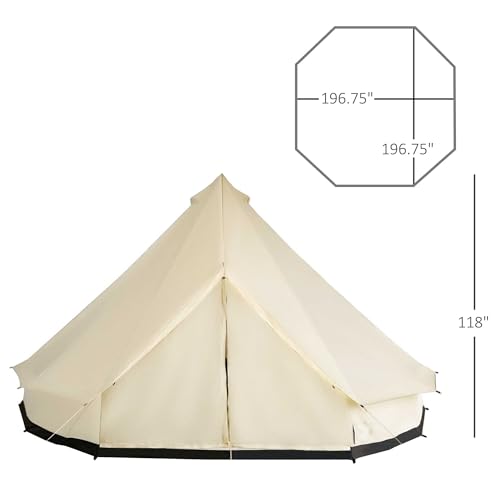 Carpa impermeable tipo campana 16.5ft para 10 personas beige miniatura 3