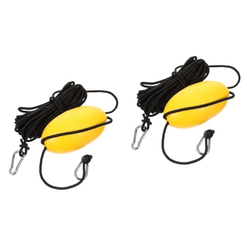 Yardwe 2 Piezas De Nailon Ancla Flotador De De Cuerda Flotante para Ancla De Kayak Kayac Tapones De Drenaje De Kayak Paletas Paleta De Kayak Cuerdas Yellow Acero Inoxidable