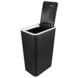 ELAYARD Papelera con Tapa de Cubo de Basura de Plástico con Apertura por Presión para Dormitorio Baño Cocina Oficina Diseño Compacto y Funcional para Almacenamiento y Reciclaje