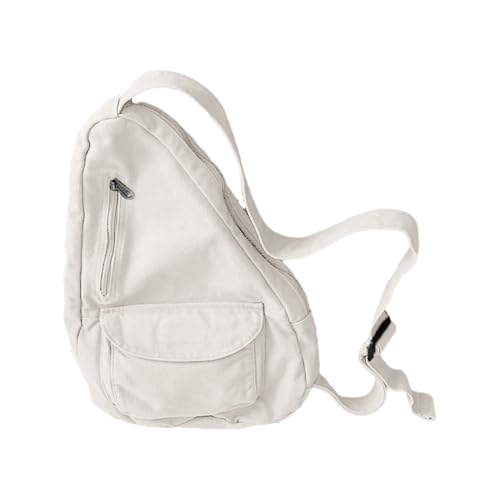 Sac banane en toile blanc spacieux fini les poches encombrées