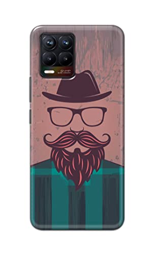 Image of PRINTFIDAA Man Icon with Beard Shirt Hipster Printed Designer Hard Case for Realme 8 / Realme 8 Pro Back Cover -(e) RPM1001
