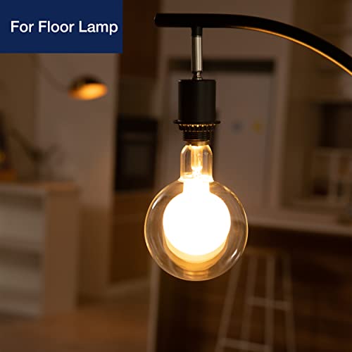 Flsnt G125 Decorative Dimmable Globe Led Edison Bulbs, 2700K Soft White, 7W(40W Equivalent), 400Lm, E26 Medium Base, Cri90, Frosted Glass Finishing #TOP1