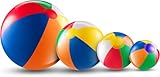 Bedwina 4-Pcs Assorted Inflatable Beach Balls - Rainbow Beach Balls for Kids in 6', 12', 16', 24' Sizes...