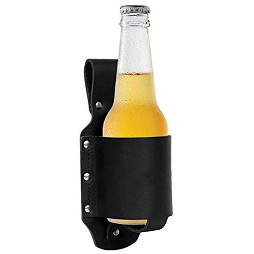 WSTERAO Klassieke bierholster Cowboy bierholster Lederen flessenhouder, bieraccessoires Draagbare flessenhouder… - Afbeelding 4
