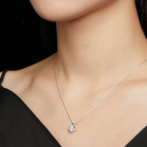 14K Gold Lovely 1ct VVS2 D-Color Round Cut Diamond Pendant Necklace for Women with 19.69 in Chain, Cute and Sweet Women's Jewelry Piece for Valentines Day3