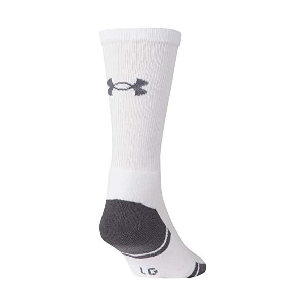 Under Armour Adult Resistor 3.0 Crew Socks, Multipairs , White/Graphite (12-Pairs) , X-Large