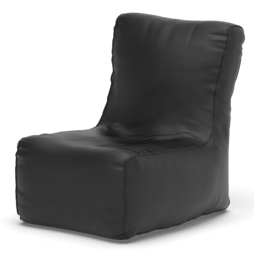 Image of Bean Bag Chair Cover | Size: 4XL | Color: Black | Without Beans | Premium Leatherette Cover (CMF 1341)