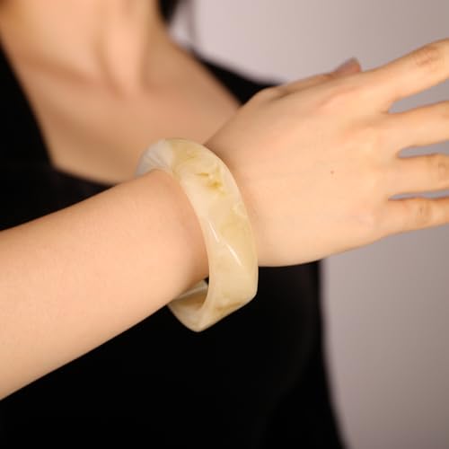 Image of JWICOS Resin Bangle Bracelet for Women Acrylic Cute Chunky Bracelet for Women Exaggerated Irregular Acrylic Resin Wristband Bracelet Bangle