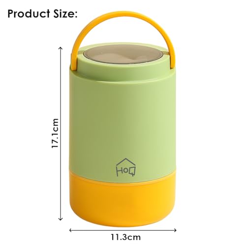 Image of House of Quirk 304 Stainless Steel Lunch Box - 900ml Three-Layer Portable Bento Box with Lid for Office Workers & Students (Green /Yellow)