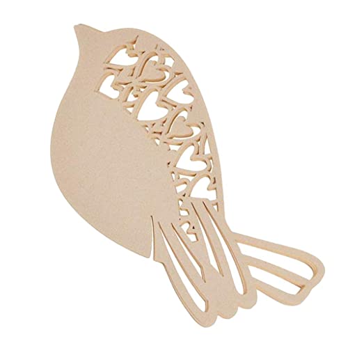 predolo 50 Marque-Places de Mariage en Forme de Cœur et D'oiseau pour Verres à Vin