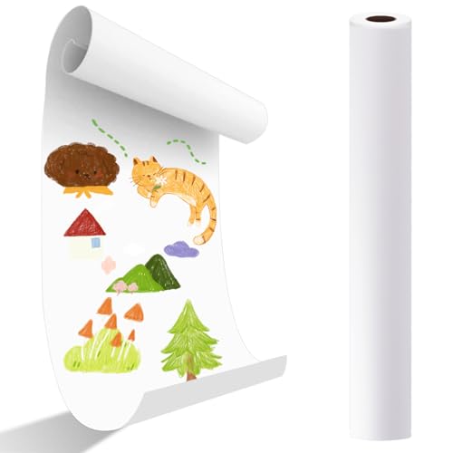 ASelected 25 M Drawing Paper 70 GSM White Art Drawing Paper Roll Recycled Painting Sketching Paper Easel Paper Roll Paper Drawing Roll for Art Sketch Paint Drawing Board