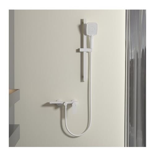 Glyyr S113037 Badewannenarmatur 3-Funktionen Weiß