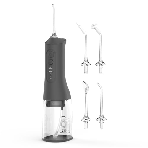 Leistungsstarke Munddusche Elektrischer Zahnreiniger 4 Modi & 4 Düsen Kabellose Munddusche IPX7 Wasserdicht