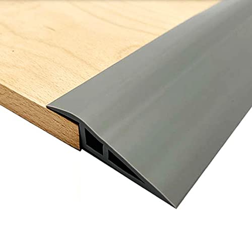 ZEYUE 3.3ft Floor Mats Edge Reducer,Carpet Tile Straight Edge Threshold Transition Strip,Hardwood Floor Edging Trim Vinyl,Beveled Edge Ramp Edge Guard for use with 3/5' Thick Rubber Flooring Grey