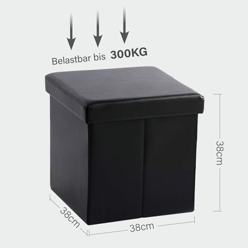 Sitzwürfel Wäschebox Aus Kunstleder Gazelle – 40x40x40 Cm, Stylisher Sitzhocker Mit Stauraum