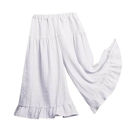 Moonker Baby Girls Wide Leg Pants Straight Soft Lightweight Summer Casual Flowy Palazzo Pants Comfy Loose 9