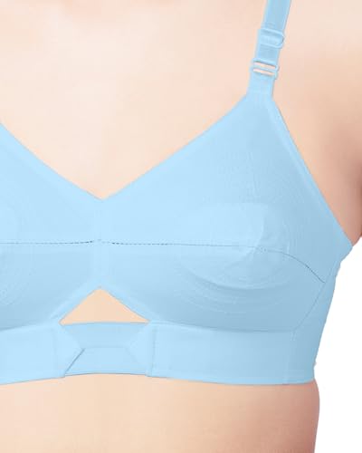 Image of Brida Sajini Women's Cotton Round Stitch Bra | Full Coverage | Single Layered | Non-Padded | Wireless | Saree Bra for Heavy Bust | Daily Use | Combo
