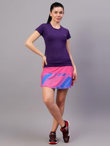 Image of Vector X Women Girl Sublimated A-line Stretchy High Waist Skirt /Pleated Skirt /Tennis Racket Skirt /Mini Flared Skater Skirt for Effortless Athletic Style (Pink)