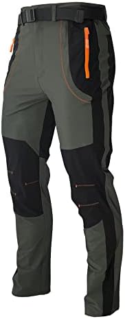 Kuseeker Mens Stretch Work Hiking Pants Quick Dry Lightweight Waterproof Outdoor Travel Climbing Fishing Pants Green 38