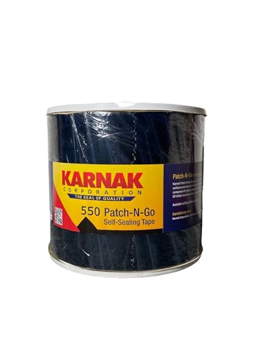 Karnak 550B-06 Patch-N-Go Waterproof Tape â€“ Reinforce, Seal & Waterproof Leaky EPDM, TPO, Single Ply, RV & Mobile Home Roofs in One Step - Aluminum Faced â€“ High Temp Butyl Rubber(6\" x 65.5\')