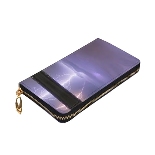 Cartera de cuero Lightning Storm antirrayaduras bolso de mano compacto de mano 3