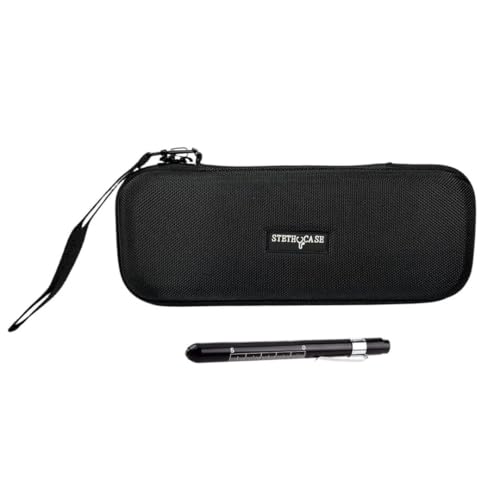 Kit Case Para Estetoscopio Littmann Stethocase + Lanterna Clinica Para Diagnosticos Led Docbeam (Case Preto + Lanterna Preto)