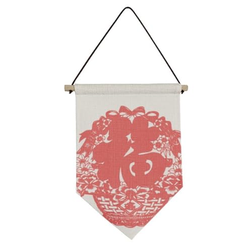 Drapeau chinois en toile de qualité supérieure suspendu traditionnel rouge