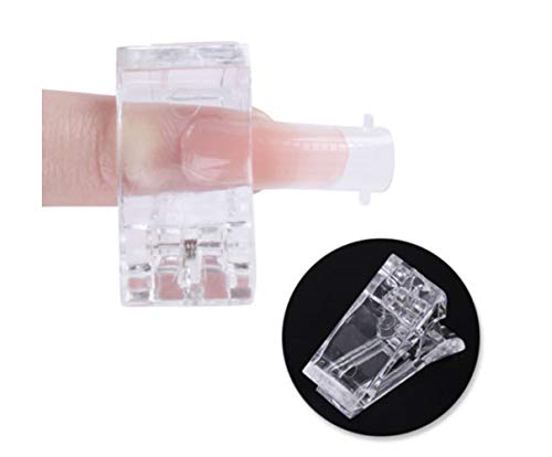 Daletu Nail Clips, 10PCS Clear Nail Clips Finger Extension Fixed Clip, Quick Building Finger Builder Nail Clamps, Nails Art DIY Manicure Tool