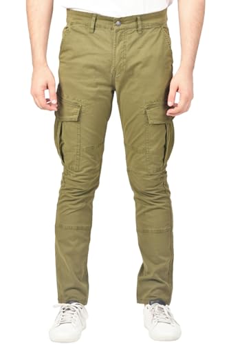 Soroor Cargo Pants for Men, Slim Fit Tapered Mens Cargo Pants, Tactical Pant for Men Work & Utility | Stretch Twill Cotton