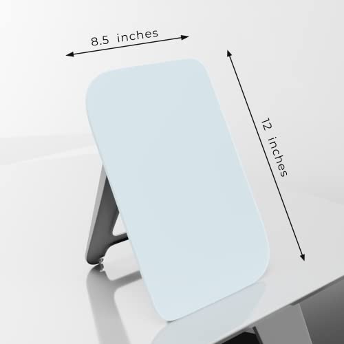 Image of LifeKrafts Dry Erase Glass Whiteboard | Desktop Easel Board for Office, Home, School, Adults & Kids | Tabletop Writing Board | Reusable Marker Board | 2 Pens & 1 Eraser | 8.5x12 Inches | Pack of 1