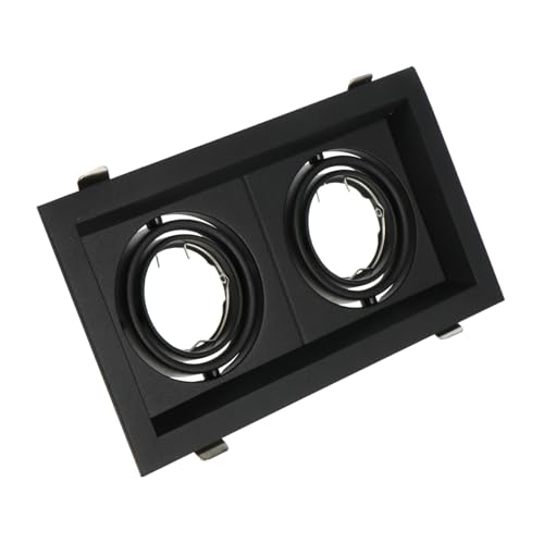 VILLCASE Foco Empotrable Doble LED Ajustable para Techo Anillo de Recorte Compatible con Soporte para Lámpara para Cocina Dormitorio y Pasillo Acabado Negro Elegante
